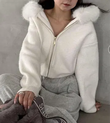 [ SNIDEL ] Sustainable 퍼 니트 후드티