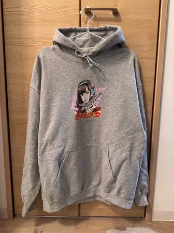 FLAGSTUFF 그레이 후드티 애니메이션 프린트