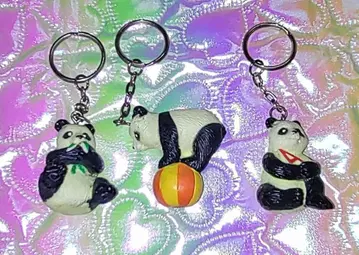 중화 레트로 팬더 키링 3개 세트