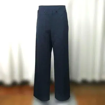 MACPHEE 맥피 S 네이비 와이드 팬츠 버튼 디자인 A11