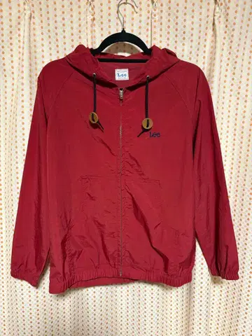 [ 익명 배송 ] Lee 프론트 나일론 지퍼 후드티 레드