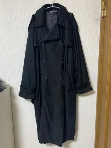 [ CLEL ] 더블 테크 페이드 트렌치코트 블랙 S 사이즈