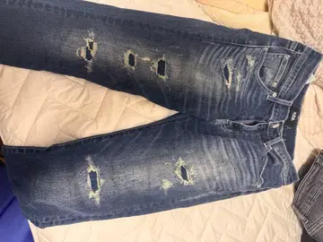 데미지 데님 팬츠