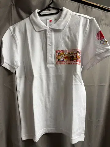 일본 올림픽 피케 셔츠 화이트