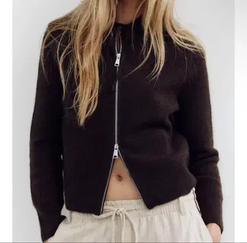 zara 플레인 니트 후디 집업 M