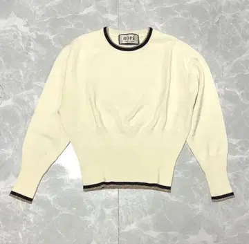 ROPE mademoiselle 니트 풀오버 라메 라인 아이보리