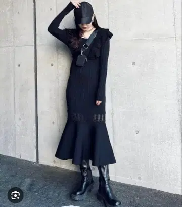 리엔다 크로셰 프릴 머메이드 원피스