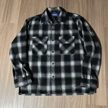 Back Number 블랙 옴브레 울 셔츠 보드 셔츠 펜들턴풍