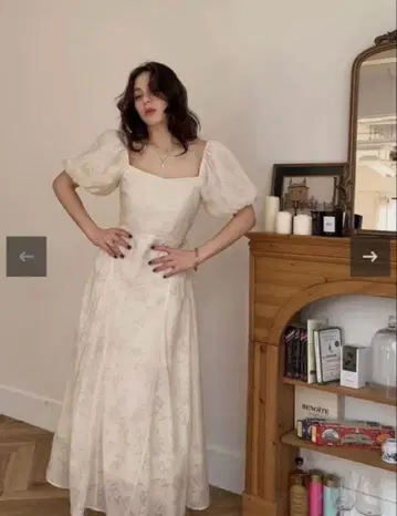 미사용 새상품 PUI ROSELY VEIL DRESS 아이보리