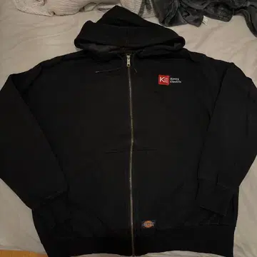 Dickies 풀 집업 후드티 안감 기모 블랙 XL