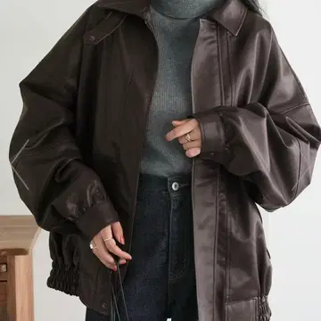 discoat 빈티지 PU 가죽 자켓