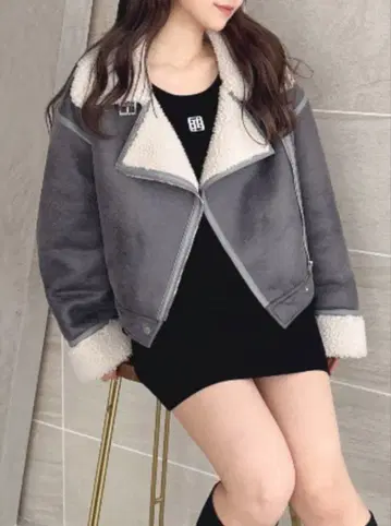 GYDA 페이크 스웨이드 보아 숏 자켓