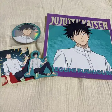 주술회전 세가 럭키 쿠지 후시구로 메구미 캔뱃지 스티커 세트