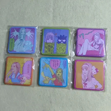 토미에 스퀘어 캔뱃지 전 6종 이토 준지 패러디 산리오 콜라보