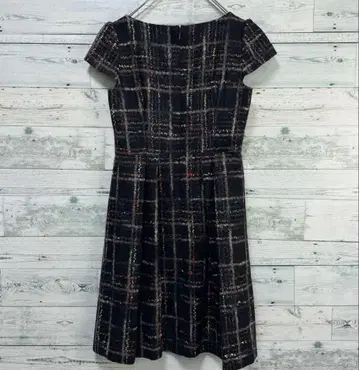 ANAYI 아나이 체크 반팔 원피스 블랙 브라운