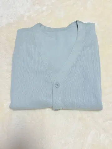 무인양품 신사 이중 편직 브이넥 가디건