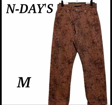 N-DAY'S 스트레이트 팬츠 올 패턴 브라운 M 구제 의류 스트릿