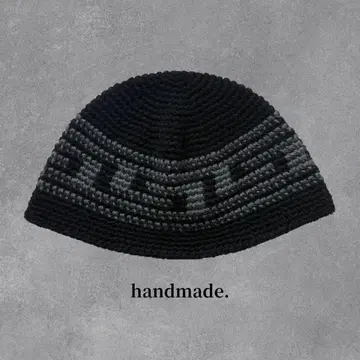 크러셔 모자 블랙 x 그레이 버킷햇 비니 남녀 공용 니트 모자