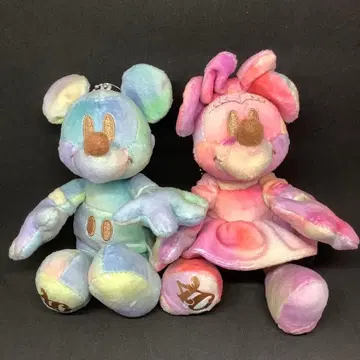 디즈니 미키마우스 미니 마우스 40주년 컬러 페어 인형 배지