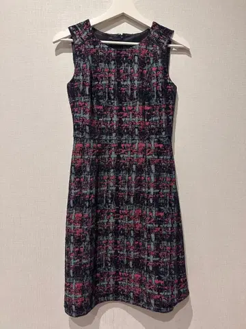 아나이 그래피컬 자카드 원피스 트위드 레드