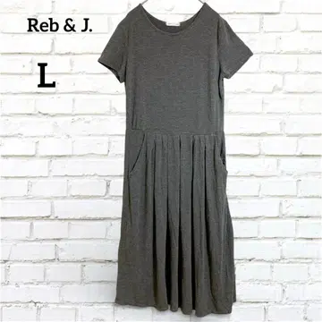 레브앤제이 반팔 개더 원피스 포켓 부착 (L) 레이온 혼방