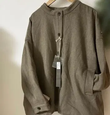 미사용 새상품 택 포함 08Mab 울 혼방 노카라 자켓 베이지 프리