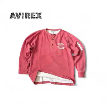 AVIREX 아비렉스 헨리넥 맨투맨 트레이닝복 페이드 기모