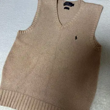 폴로 랄프 로렌 V넥 니트 베스트 베이지
