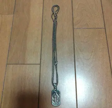 조각 도그택 목걸이 볼 체인