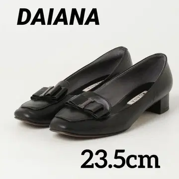 [새상품급] DIANA 펌프스 블랙 스퀘어토 리본 23.5cm 일본제