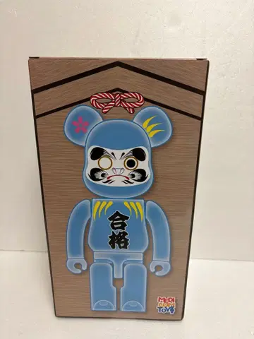 [새상품] BE@RBRICK 베어브릭 달마 합격 파랑축광 400%