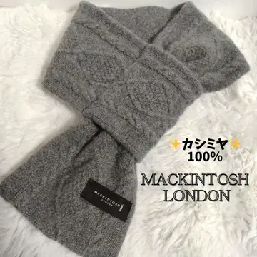 매킨토시 런던 캐시미어 100% 케이블 짜임 머플러 그레이
