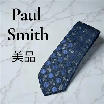 [새상품급] Paul Smith 폴스미스 넥타이 자수 꽃 도트 네이비