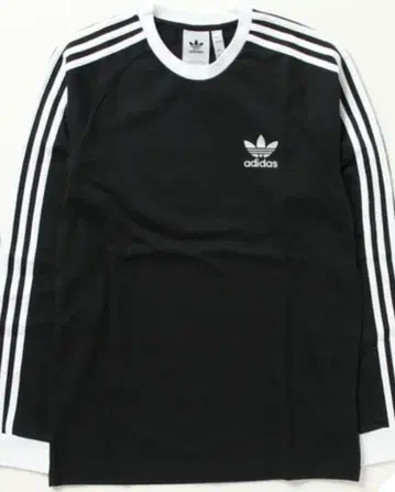 미사용 새상품 adidas 쓰리 스트라이프 긴팔 T셔츠 블랙