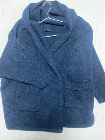 맥피 MACPHEE 굵은 짜임 울 100% 가디건 후드