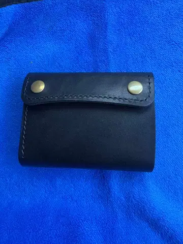 가죽 3단 폴더형 지갑 블랙