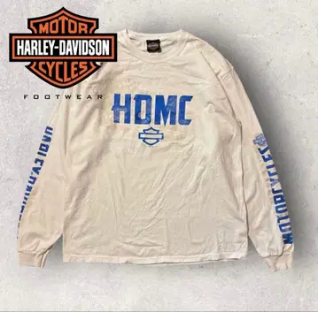 [ 할리데이비슨 ] 프린트 롱T 암 디자인 L 화이트 양면 프린트 b