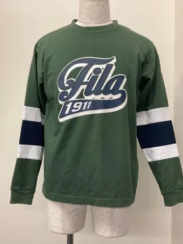 FILA 긴팔 T셔츠 사이즈 M 올리브 그린 칼리지풍 새상품급