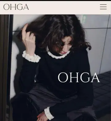 OHGA 오가 BICOLOR 프릴 니트 블랙