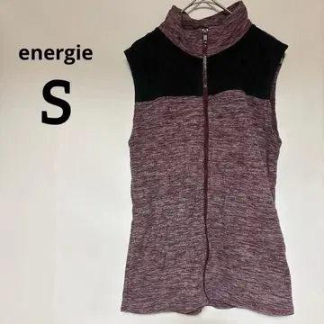 새상품급 energie [ S ] 퍼플 블랙 집업 베스트 플리스