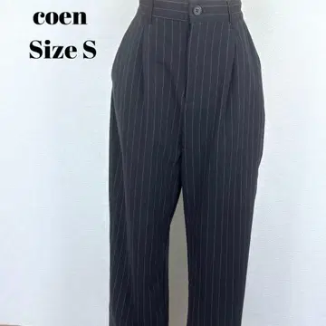 coen 스트라이프 패턴 블랙 팬츠 S [ 170 ]