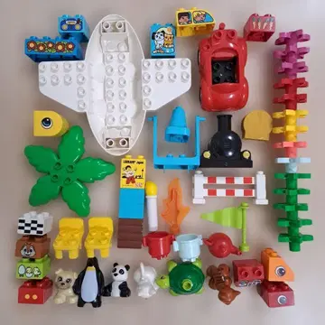 레고 듀플로 동물 꽃 묶음 판매 고양이 개 펭귄 거북이 포트 자동차