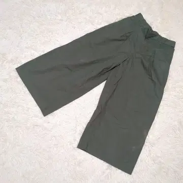 스튜디오 클립 린넨 x 면 와이드 팬츠 1턱 카키 L 허리밴딩