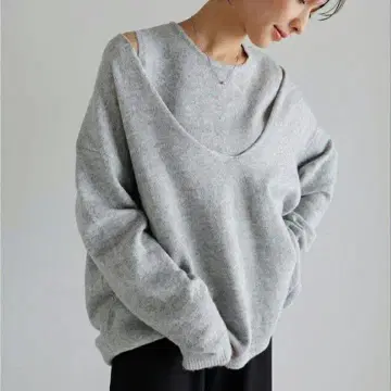 에버네이비 evernavy 니트 슬리브리스 긴팔 세트