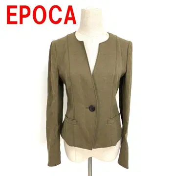 A5731 에포카 노카라 자켓 린넨 안감 없음 모스그린 38
