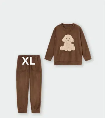 새상품 GU 마쉬멜로우 필 크루넥 세트 XL 브라운