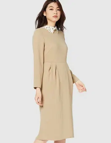 CELFORD 레이스 카라 턱 타이트 원피스 CWF0195027