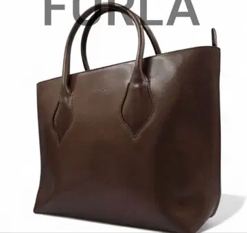 FURLA 브라운 가죽 토트백