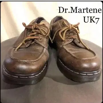 닥터마틴 4홀 천연 가죽 카멜 화이트 스티치