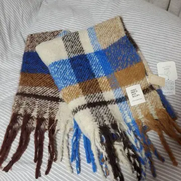 체크 무늬 정전기 경감 복슬복슬 스톨